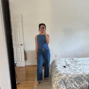 Reformation Wide-Leg Blue Denim Jeans